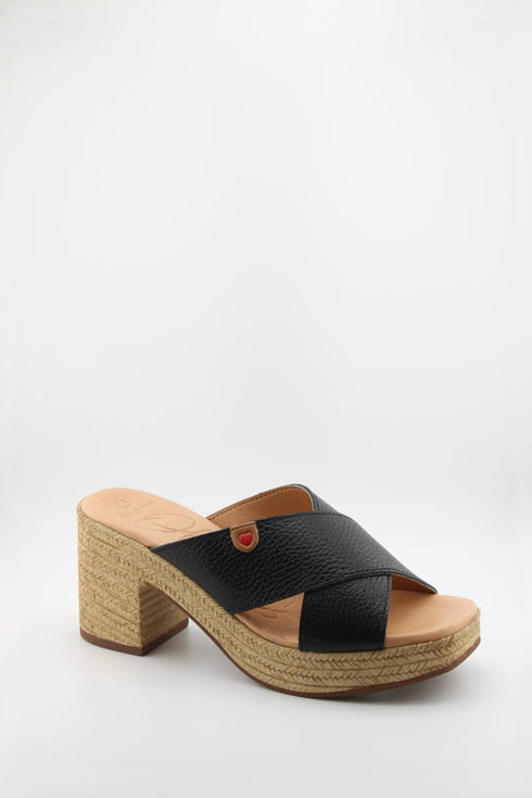 Oh My Sandals Embossed Leather Espadrille Block Heel